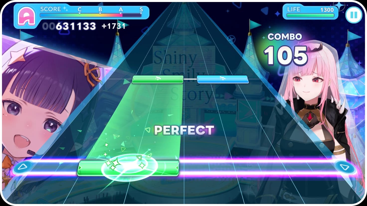 Rhythm gameplay in hololive Dreams